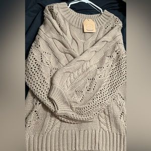 Mocha open knit sweater